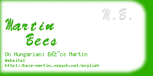 martin becs business card